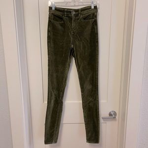 American Eagle Green Corduroy Jeggings